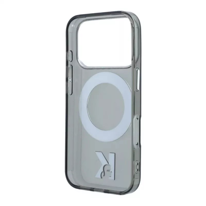 Karl Lagerfeld iPhone 18 Pro / 17 Pro MagSafe IML Ring Stand 360 Kameo Metallist korpus - Must