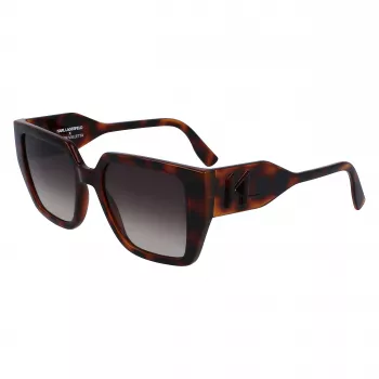 KARL LAGERFELD KL6098SN-240 Naiste kandilised atsetaatpäikeseprillid - pruun Havana raam, pruun gradientlääts - 52/19/140 mm