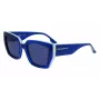KARL LAGERFELD KL6143S-400 Naiste ruudukujulised atsetaatpäikeseprillid, tumesinine raam, hall gradientlääts, 53 mm