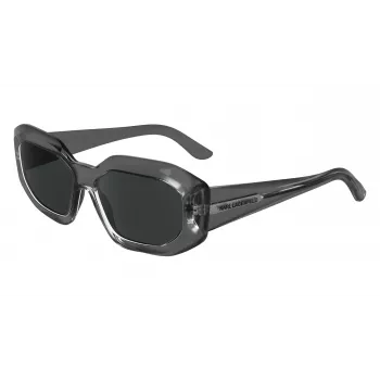 KARL LAGERFELD KL6167S-020 Naiste ruudukujulised päikeseprillid - must atsetaatraam, hall suitsulääts, 53 mm