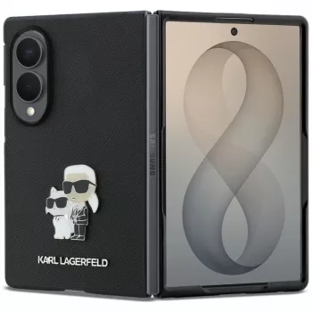 Karl Lagerfeld PU Saffiano Karl ja Choupette ümbris Samsung Galaxy Z Fold8 jaoks, must