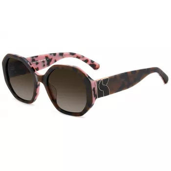 KATE SPADE Naiste Flynnieg/S ruudukujulised päikeseprillid - must atsetaatraam, hallid polükarbonaat läätsed, UV400 kaitse (54/20/140 mm)