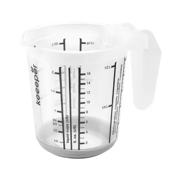 KEEEPER mõõtekann libisemiskindla funktsiooniga 0,5L Massimo Ø10,5x11,5cm läbipaistev/hall