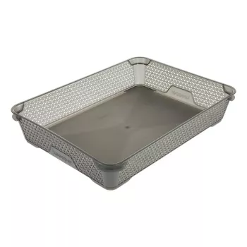 keeeper mirko A4 mini hoiukorv, kristallhall läbipaistev, virnastatav, 36 x 26,5 x 7 cm
