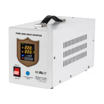 KEMOT PROsinus-1000 Avariitoiteallikas – Puhas siinuslaine inverter 12V laadimisfunktsiooniga, 230V, 1000VA/700W