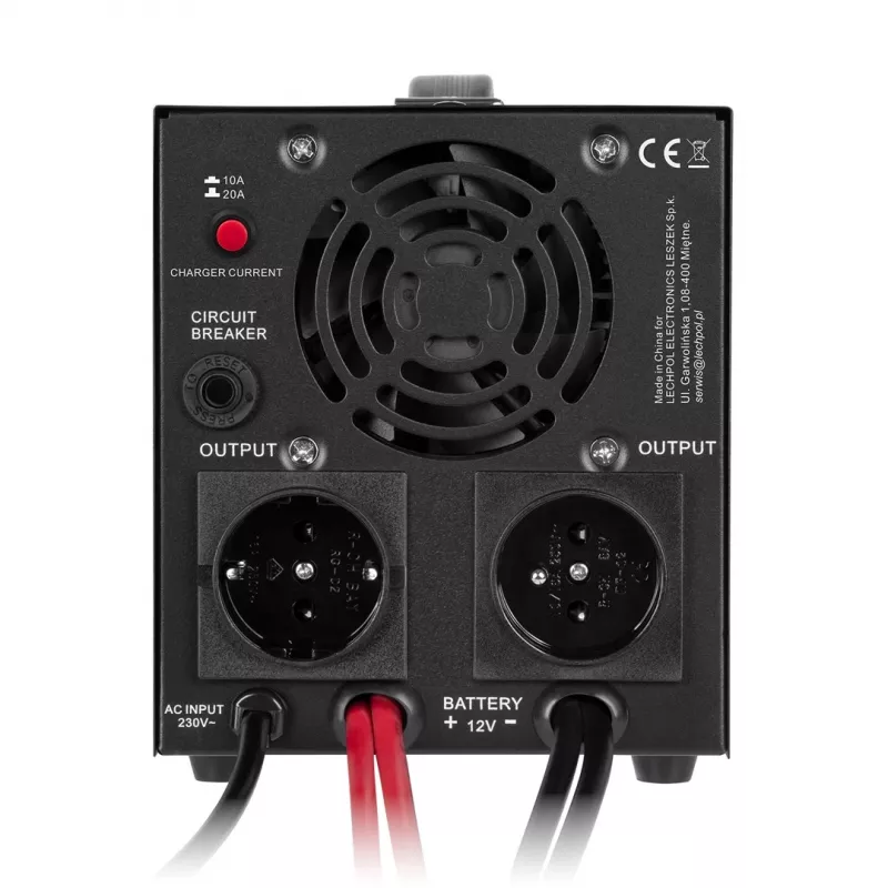 KEMOT PROsinus-1000 puhas siinuslaine UPS-inverter laadijaga 12V 230V 1000VA/700W must