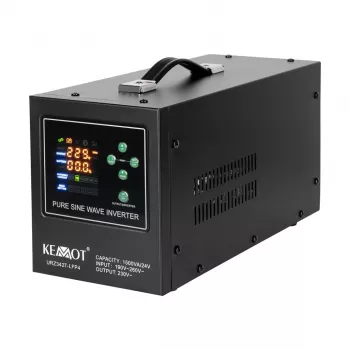 KEMOT PROsinus-1500/24-LFP4 puhas siinuslaine UPS-inverter 1500VA/1050W 24V DC kuni 230V AC koos akulaadijaga