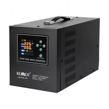 KEMOT PROsinus-2000/24-LFP4 puhas siinuslaine UPS-inverter 2000VA/1400W 24V DC kuni 230V AC laadijaga
