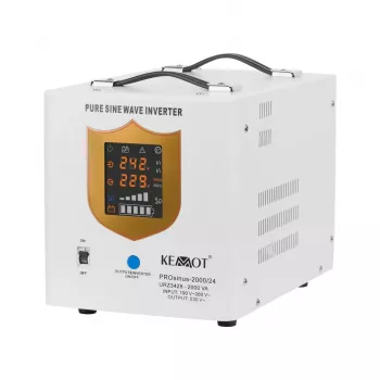 KEMOT PROsinus-2000/24 Katkematu toiteallika muundur puhta siinuslaine ja laadimisfunktsiooniga 24V 230V 2000VA/1400W