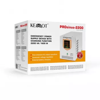 KEMOT PROsinus-2200 puhas siinuslaine inverter 12V laadimisfunktsiooniga, 230V, 2200VA/1600W