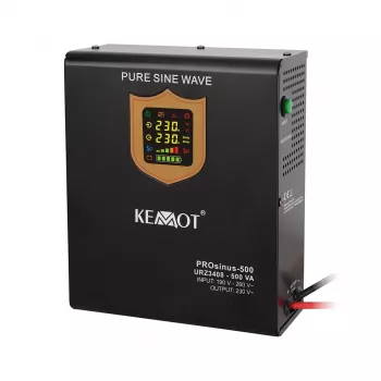 KEMOT PROsinus-500 seinakinnitusega avariitoiteallikas, puhas siinuslaine, 12V 230V 500VA/300W