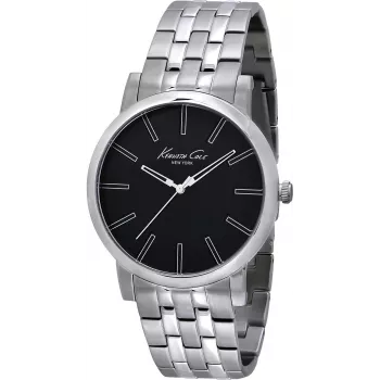 KENNETH COLE meeste IKC9231 analoogkvartskell 43mm musta numbrilaud ja nahkrihm