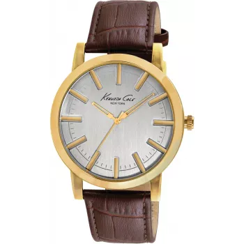 KENNETH COLE meeste käekell IKC8043 43,5mm roostevabast terasest kvarts-analoog musta numbrilaud ja hõbedase tooniga käevõru