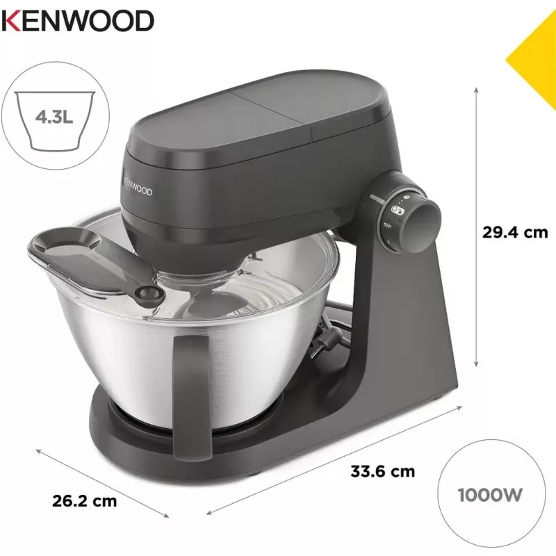 Kenwood KHC30.045GY 1000 W köögikombain 4,3 L kausiga, roostevaba teras, hall