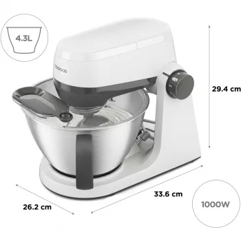 KENWOOD Multi-Tasker KHC30.000WH Köögikombain (hall/valge, 1000 W, 4,3 L kauss)