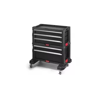 KETER BOOKCASE 5 DRAWERS TOOL CHEST SET Modularne veerev tööriistahoidla must ja punane