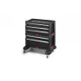 KETER BOOKCASE 5 DRAWERS TOOL CHEST SET Modularne veerev tööriistahoidla must ja punane