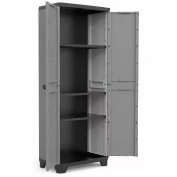 KETER STILO Tööriistakapp riiulitega 68 x 39 x 173 cm Hall/Must