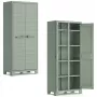 KETER Utility Storage Cabinet with 4 Adjustable Shelves, Green/Beige, 11011559