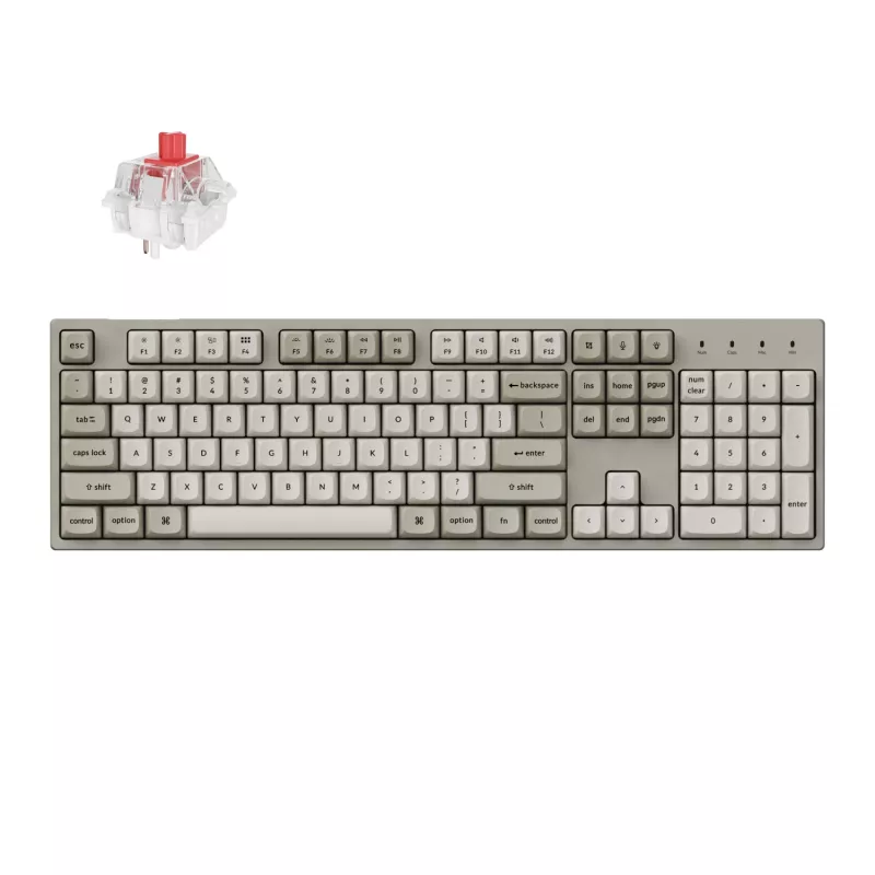 Keychron C2 Pro 100% 8K Super Red Switch Hot-Swap RGB juhtmega mehaaniline klaviatuur