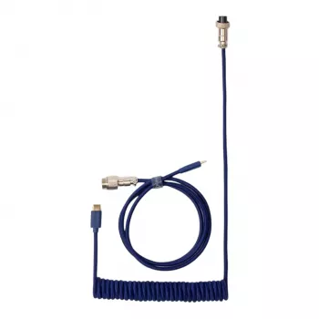 Keychron spiraalne aviaatorkaabel sinine USB-C - USB-A GX16 4-pin eemaldatava pistikuga, 200 cm