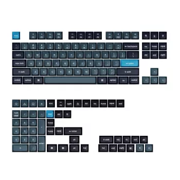 Keychron Double Shot KSA PBT klahvikomplekt - tumehall/hall/sinine (137 klahvi)