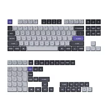 Keychron Double Shot KSA PBT klahvikomplekt - tumehall/valge suits (137 klahvi, MX-stiil, ANSI)