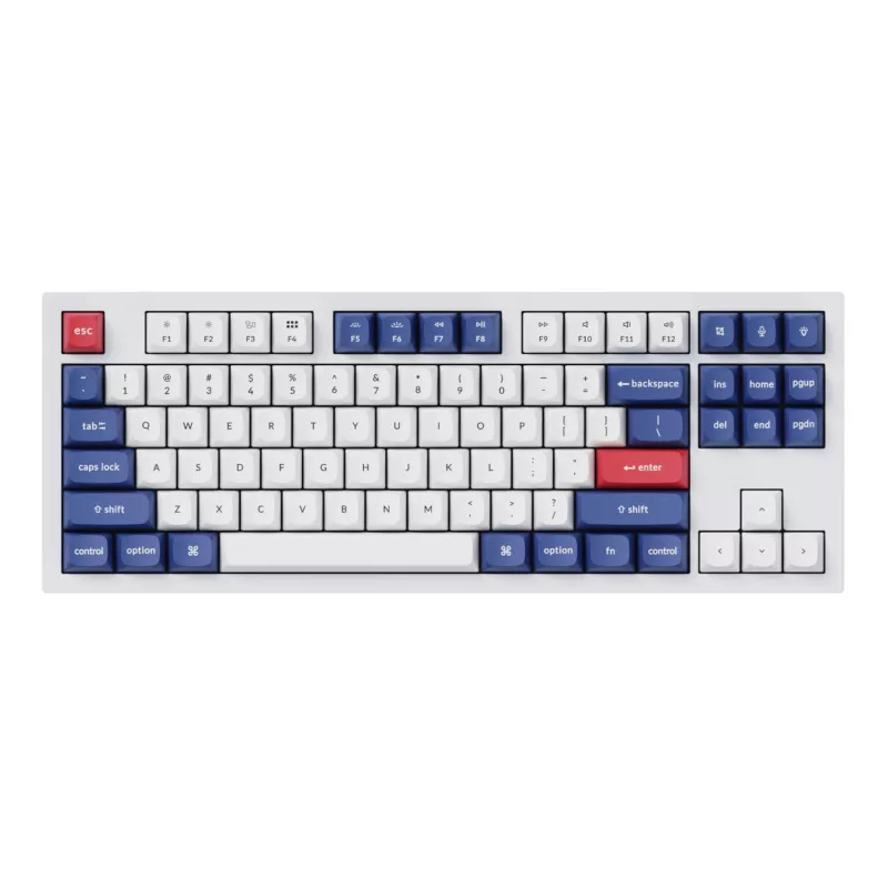 Keychron Double-Shot PBT OSA klahvikomplekt - sinine ja valge | 137 klahvi | MX-stiil | ANSI US