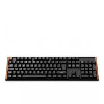Keychron K10 HE juhtmevaba magnetlülitiga kohandatav klaviatuur saksa paigutusega (must/puit, DE-paigutus, Gateron Double-Rail Magnetic Nebula, Hot-Swap, alumiiniumraam, RGB)