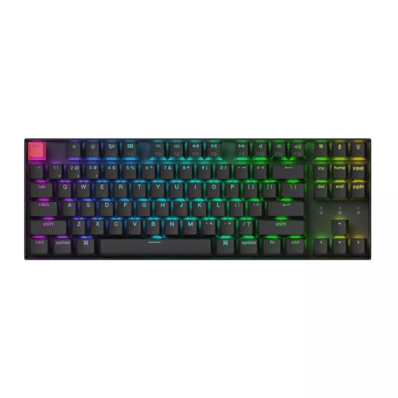 Keychron K8 QMK 80% TKL traadita mehaaniline klaviatuur V2 punaste lülititega - must