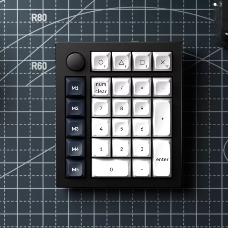 Keychron Q0 Max QMK Gateron Jupiter Banana RGB juhtmevaba kohandatav numbriklaviatuur, valge korpus