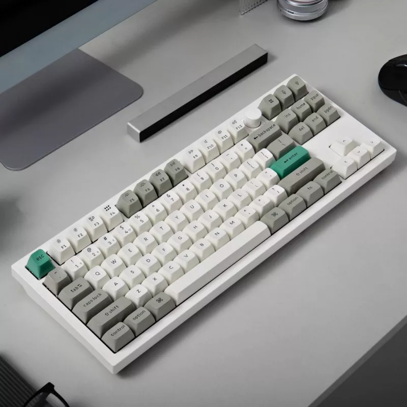Keychron Q3 Max 80% Täiskomplektne nupp punane lüliti Hot-Swap Gateron Jupiter RGB juhtmevaba klaviatuur - Shell White