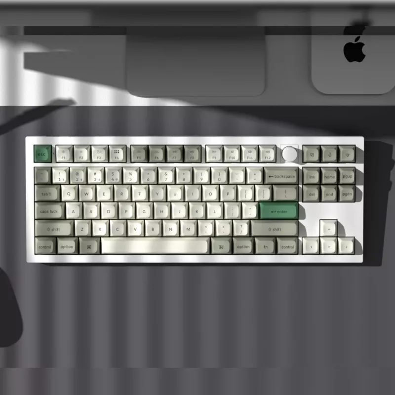 Keychron Q3 Max 80% Täiskomplektne nupp punane lüliti Hot-Swap Gateron Jupiter RGB juhtmevaba klaviatuur - Shell White