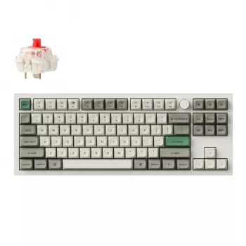Keychron Q3 Max 80% Täiskomplektne nupp punane lüliti Hot-Swap Gateron Jupiter RGB juhtmevaba klaviatuur - Shell White