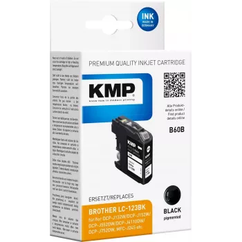 KMP B60B must tintkassett Brother LC-123BK jaoks (14,1 ml, ühilduv) 1525,4001