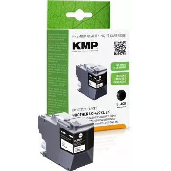 KMP kassett Brother MFC-J5340DW LC422XLBK Must 3000S 66ml Taastootud