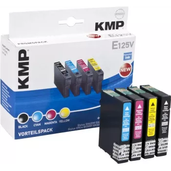 KMP E125V ühilduv tindikassett 3-pakk – tsüaan, magenta, kollane Epson Stylus SX230, SX235, SX430, SX438, WorkForce WF-3520, WF-3530, WF-3540, WF-7015, WF-7515, WF-7525 jaoks 1617,4050