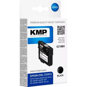 KMP E218BX must ühilduv suure mahutavusega tindikassett Epson Expression Home XP-235, XP-245, XP-247, XP-332, XP-335, XP-342, XP-345, XP-432, XP-435, XP-442, XP-445 jaoks (asendab T2991, 11.3 ml, 470 lehekülge) 1632,4001