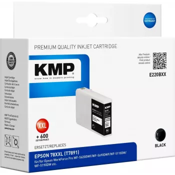 KMP E220BXX - 80 ml - High Yield - Must - Ühilduv - Prindikassett (Alternatiiv Epson T7891) printeritele Epson WorkForce Pro WF-5110DW, WF-5190DW, WF-5620DWF, WF-5690DWF