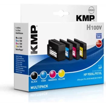 KMP H100V suure mahutavusega tindikassettide komplekt - must, tsüaan, magenta, kollane - ühilduv HP Officejet Pro 251dw, 276dw, 8100, 8600, 8610, 8615, 8620, 8625, 8630 - 4-pack