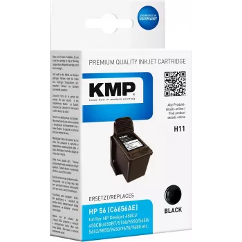 KMP H11 ühilduv tindikassett must 19 ml HP 56 C6656AE jaoks