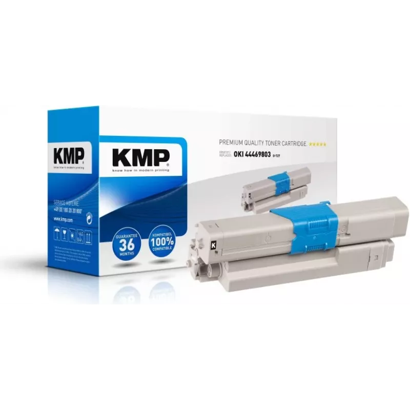 KMP O-T27 toonerikassett must 3500 lehekülge ühilduv OKI 44469803