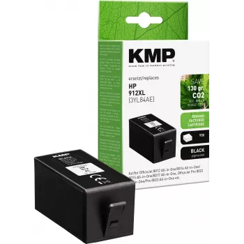 KMP PRINTTECHNIK Must tindikassett Ühilduv HP 912XL (3YL84AE) Suure saagikusega 825 lehekülge Taastootud