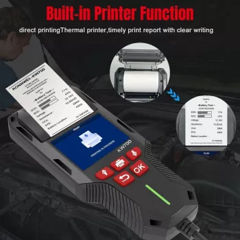 KONNWEI 6V/12V/24V Battery Tester with Built-in Printer
