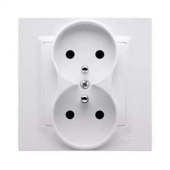 KONTAK-SIMON CGZ2/11 üksik seinapistikupesa maandusega, 16A 250V, valge