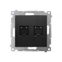 KONTAK-SIMON Simon 54 Premium Cat.6 UTP kahe RJ45 andmemoodul, must matt, tolmukatetega
