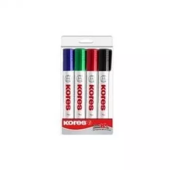 Kores K MARKER tahvli- ja flipchart-markerite komplekt, kiilotsaga 3-5 mm, erinevad värvid, 4-pakk M20845