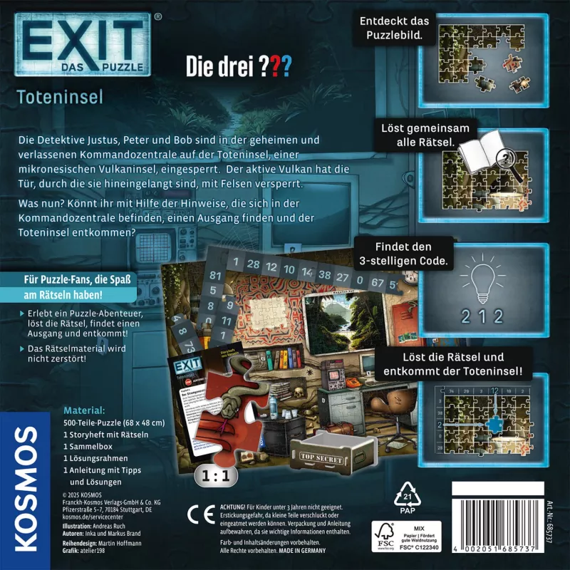 KOSMOS EXIT - Das Puzzle: Die drei ??? Toteninsel (500 Teile)