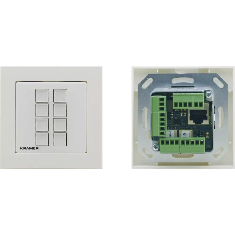 Kramer Electronics RC-208 Juhtpaneel 8 programmeeritava nupuga, RS-232/RS-485/Ethernet, valge