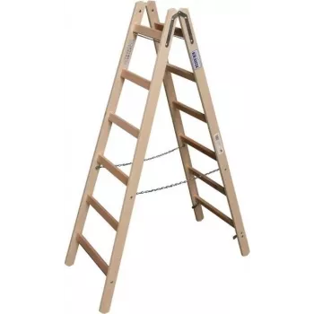 KRAUSE kahepoolne puidust astmestik 2x6 astet, mänd, 150 kg, EN 131 170088